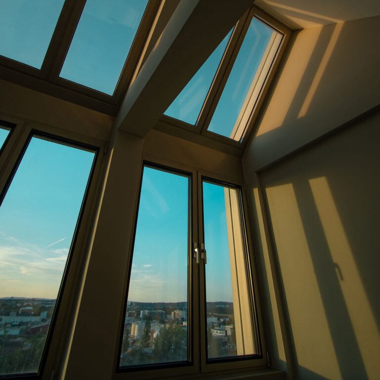 Hotel Interior Windows overlooking the River Main Frankfurt