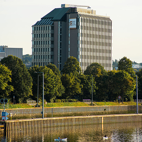 East Five Hotel From across the Main River